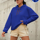 Sudadera con capucha de algodon al 100% con grafico de letras, hombros caidos y cordon