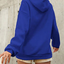 Sudadera con capucha de algodon al 100% con grafico de letras, hombros caidos y cordon