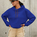 Sudadera con capucha de algodon al 100% con grafico de letras, hombros caidos y cordon
