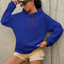 Sudadera con capucha de algodon al 100% con grafico de letras, hombros caidos y cordon