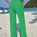 Pantalones casuales de pierna recta y cintura alta con bolsillos diagonales dobles