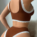 Conjunto De Encaje De Sosten Y Panty Para Damas, Conjunto De Lenceria De 2 Piezas