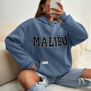 Ezwear sudadera informal con capucha y bolsillo con estampado de letras, para otono/invierno