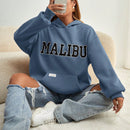 Ezwear sudadera informal con capucha y bolsillo con estampado de letras, para otono/invierno