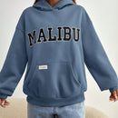 Ezwear sudadera informal con capucha y bolsillo con estampado de letras, para otono/invierno