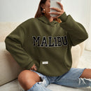 Ezwear sudadera informal con capucha y bolsillo con estampado de letras, para otono/invierno