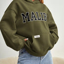 Ezwear sudadera informal con capucha y bolsillo con estampado de letras, para otono/invierno