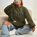 Ezwear sudadera informal con capucha y bolsillo con estampado de letras, para otono/invierno