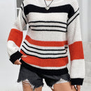 EZwear Sueter Casual De Mujer Con Bloques De Color Y Rayas