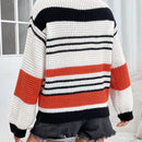 EZwear Sueter Casual De Mujer Con Bloques De Color Y Rayas