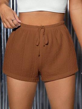 Shorts De Cintura Con Corbata Para Mujeres