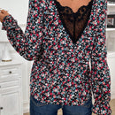 Frenchy Camisa De Patchwork Con Encaje Floral Para Mujer