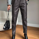 Pantalones ajustados de cintura con cordon para mujeres