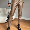 Pantalones ajustados de cintura con cordon para mujeres