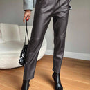 Pantalones ajustados de cintura con cordon para mujeres