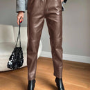 Pantalones ajustados de cintura con cordon para mujeres