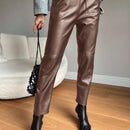 Pantalones ajustados de cintura con cordon para mujeres