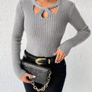 Essnce Sweater De Manga Larga Con Color Solido Y Detalles Ahuecados