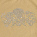 Camiseta Con Estampado De Calavera De Diamantes De Imitacion Y Manga Corta