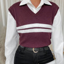 Essnce Chaleco De Jersey De Mujer Con Diseno De Patchwork Rayado De Cuello En V