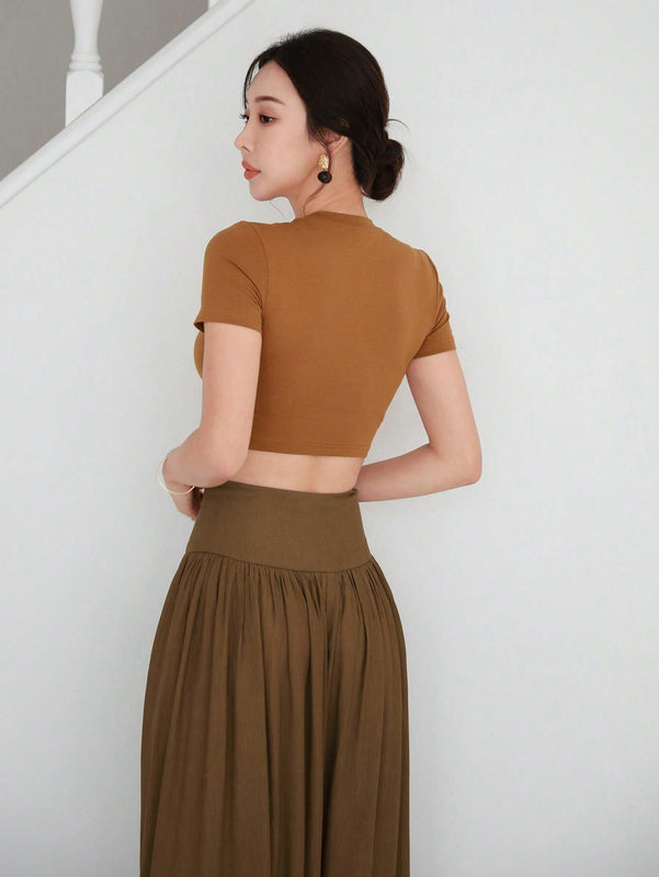 EastFlair Nueva Camiseta De Manga Corta De Mujer Con Boton De Rana De Estilo Chino