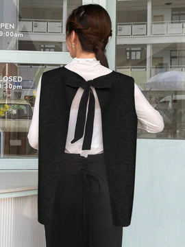 FRIFUL Blusa Sin Mangas De Cuello Redondo Para Mujer Con Corbata En La Espalda