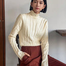 FRIFUL Sueter De Cuello Alto De Color Solido Para Mujer