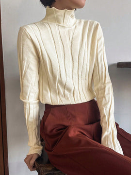 FRIFUL Sueter De Cuello Alto De Color Solido Para Mujer