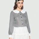 ROMWE Kawaii Camisa Dulce Y Encantadora Con Cuello Peter Pan