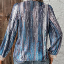 LUNE Blusa De Encaje Con Cuello En V, Anillo Redondo Y Detalles De Lentejuelas