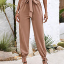VCAY Pantalones Cortos De Mujer Con Cintura De Encaje Floral Y Detalles De Nudo En El Dobladillo