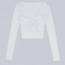 EZwear Sueter Con Dobladillo Irregular Y Detalle Circular Con Cuello En V Para Mujer
