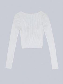 EZwear Sueter Con Dobladillo Irregular Y Detalle Circular Con Cuello En V Para Mujer