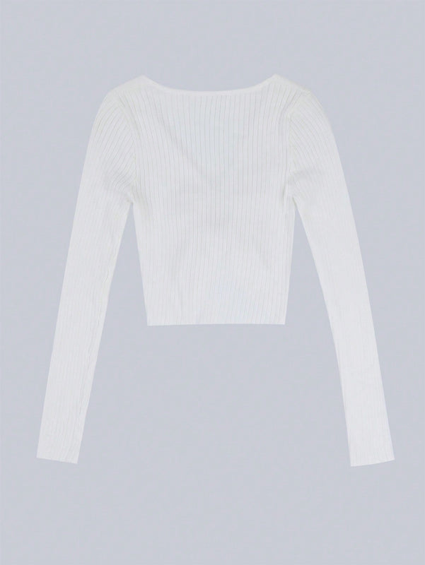 EZwear Sueter Con Dobladillo Irregular Y Detalle Circular Con Cuello En V Para Mujer