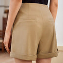 Anewsta Pantalones Cortos De Mujer Con Botones Y Dobladillo Enrollado