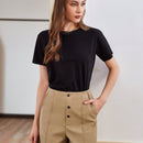 Anewsta Pantalones Cortos De Mujer Con Botones Y Dobladillo Enrollado