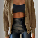 Cardigan casual de un solo botonadura de mangas largas y hombros caidos de unicolor para mujer, otono/invierno