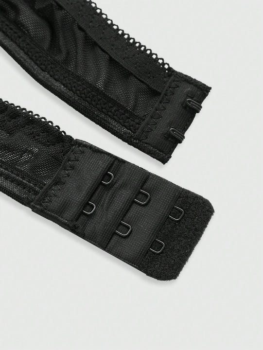 ROMWE Goth Conjunto De Lenceria De Mujer Con Patchwork De Encaje