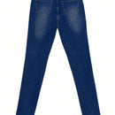 Pantalones casuales estilo americano de mujer con efecto desgastado y bolsillos