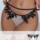 Tangas De Triangulo De Encaje Y Parche Hueco Para Mujer