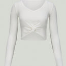 EZwear Sueter De Canale Con Dobladillo Retorcido Para Mujer