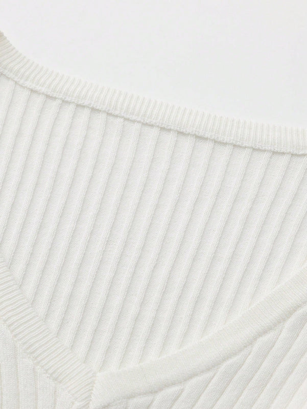 EZwear Sueter De Canale Con Dobladillo Retorcido Para Mujer