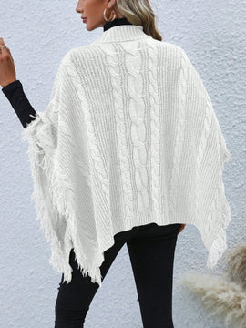 LUNE Jersey Tipo Poncho Con Borde De Borlas