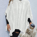 LUNE Jersey Tipo Poncho Con Borde De Borlas