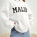 Ezwear sudadera informal con capucha y bolsillo con estampado de letras, para otono/invierno