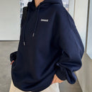 Dazy sudadera larga con capucha, holgada, con cordon y estampado de eslogan casual para mujer, otono