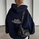 Dazy sudadera con capucha de manga larga con estampado de letras minimalista, uso diario informal