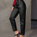 Prive Pantalones de de cintura alta de color liso para mujer