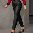 Prive Pantalones de de cintura alta de color liso para mujer
