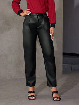 Prive Pantalones de de cintura alta de color liso para mujer
